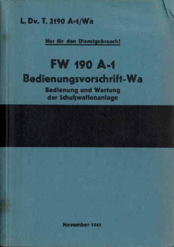 ﻿راهنمای هواپیما - Fw-190A-1 Bedienungsvorschrift-Wa