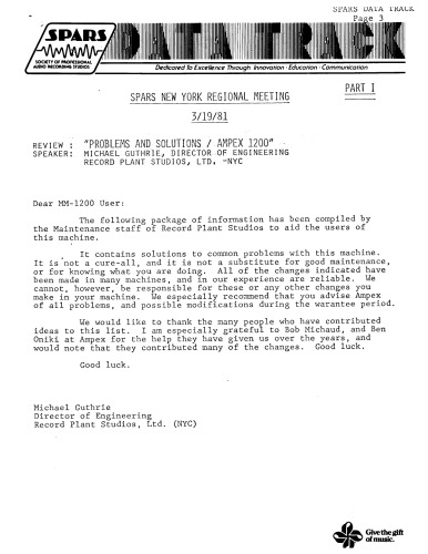 ﻿ضبط AMPEX MM1200 - مشکلات و راه حل ها (پخش)