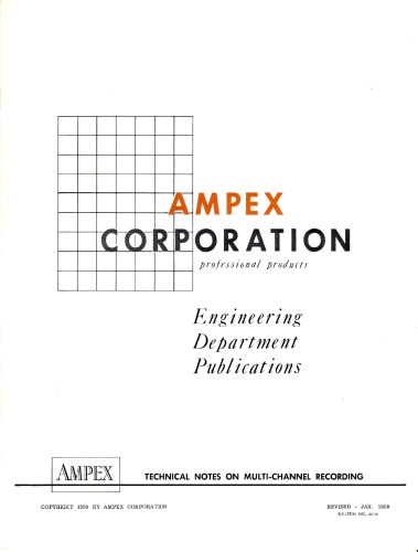 ضبط چند کانال AMPEX [یادداشت فنی]