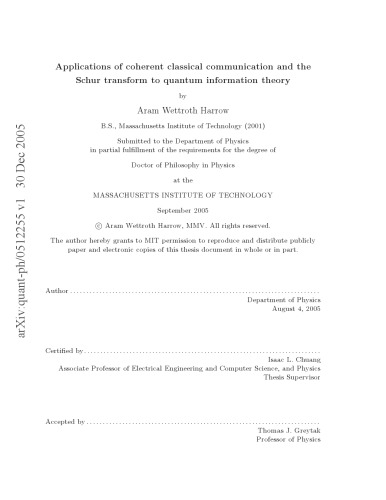 ﻿کاربرد ارتباطات منسجم در نظریه اطلاعات کوانتومی [پایان نامه]
