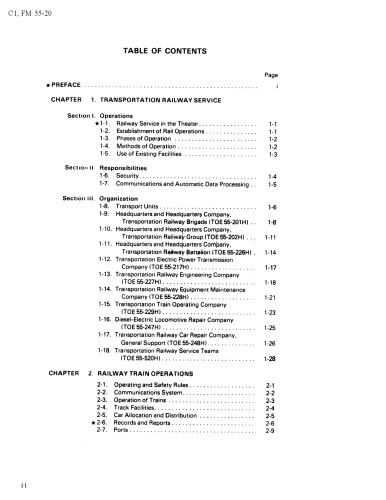 ﻿واحدهای حمل و نقل ریلی ارتش، Oprns [US Army TM 55-20]