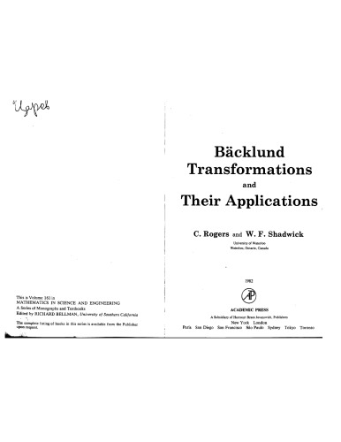 تغییرات Backlund و Applns آنها