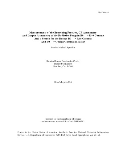 اندازه گیری تقسیم شاخه ، CP و Isospin. در BaBar [پایان نامه]