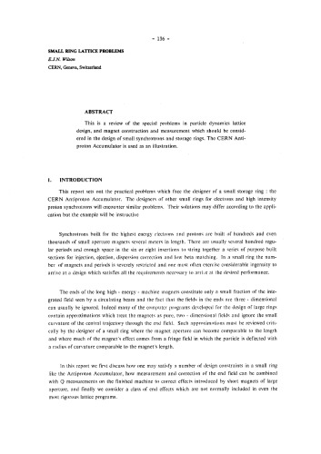 ﻿CAS-CERN - مشکلات شبکه حلقه کوچک