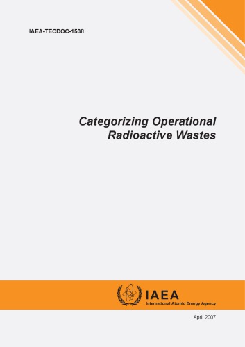 ﻿طبقه بندی زباله های رادیولوژیکی عملیاتی - IAEA TECDOC-1538