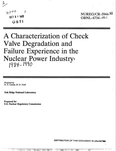 ﻿بررسی تخریب سوپاپ، کارشناس خرابی. در Nucl. Pwr Ind. (1984-1990) جلد 1