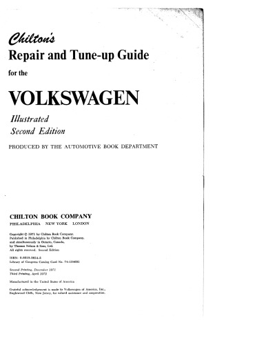 راهنمای تعمیر و تنظیم چیلتون برای Volkswagen Illus.