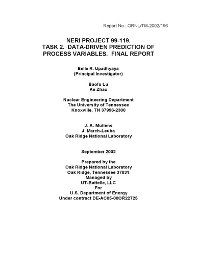 پیش بینی داده های محور متغیرهای فرآیند [برای نیروگاههای هسته ای]