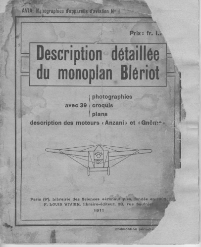 ﻿توضیحات Detaillee du Monoplan Bleriot [Bleriot Monoplane] [فرانسوی]