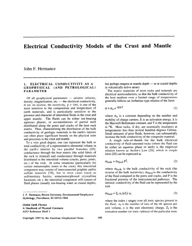مدل های هدایت الکتریکی پوسته و گوشته [مقاله کوتاه]