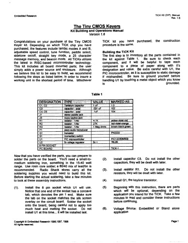 تحقیقات جاسازی شده Tick1 Tiny CMOS Keyer