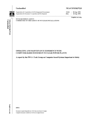 تجربه با سیستم های مبتنی بر رایانه در NPPs (csni-r1997-23)