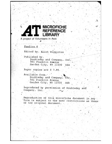 کتاب Foxfire 6 در بقا اولیه