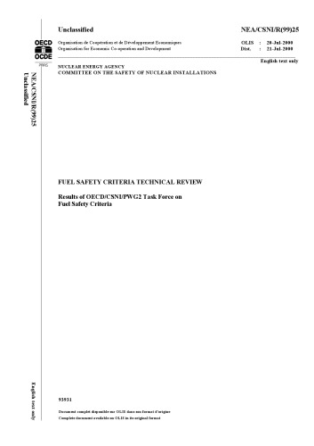 ﻿معیارهای ایمنی سوخت - بررسی فنی (csni-r99-25)