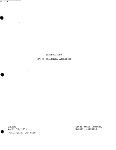 ﻿تقویت کننده GATES M5167 Sta-Level (رادیو پخش)