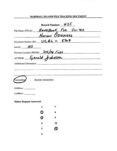 راهنمای برای ناظران ایالات متحده - آزمایش پینون (هسته ای) ، Eniwetok - AEC ایالات متحده