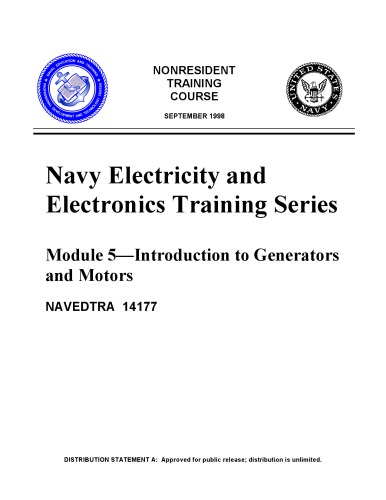 آشنایی با ژنراتورها و موتورها - NAVEDTRA 14177