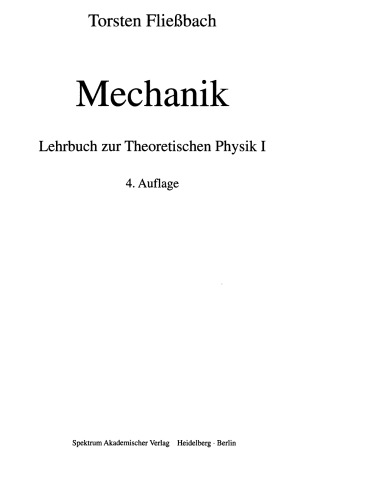 ﻿Lehrbuch zur Theoretischen Physik 1. [Mechanik]