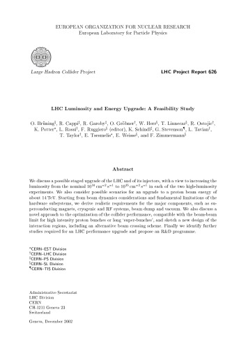 ﻿LHC Luminosity and Energy Upgrade - گزارش پروژه