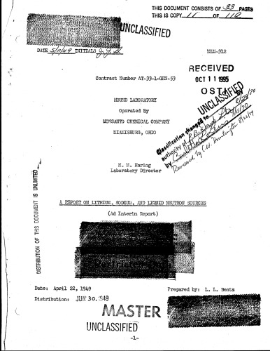 ﻿منابع لیتیوم، سدیم و نوترون مایع [محرمانه]