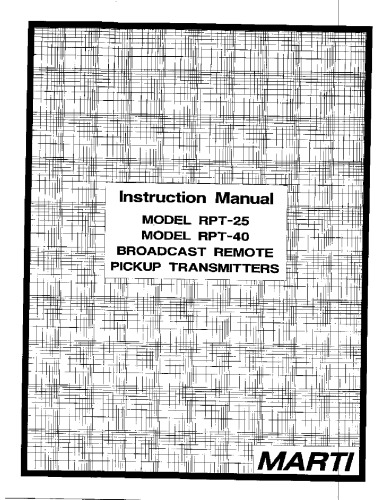 ﻿MARTI RPT-25 ، 40 فرستنده وانت از راه دور پخش (رادیو پخش)