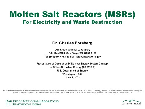 راکتورهای نمکی نمک [پیش از. اسلایدها]