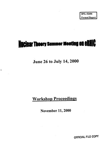 ﻿نشست تابستانی نظریه هسته ای در مورد eHRIC [wkshop procs]