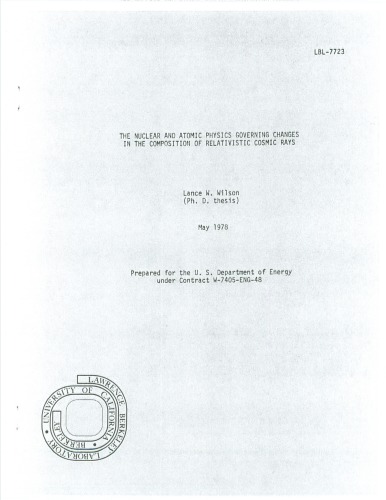 فیزیک هسته ای و اتمی حاکم بر تغییرات در پرتوهای کیهانی نسبی [پایان نامه]