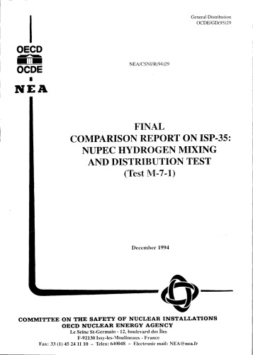 مخلوط کردن و آزمایش توزیع هیدروژن NUPEC (csni-r1994-29)