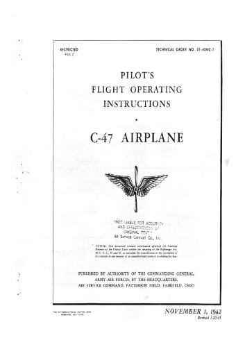﻿دستورالعمل های عملیاتی پرواز خلبان - هواپیمای باری C-47 [TO 01-40NC-1]