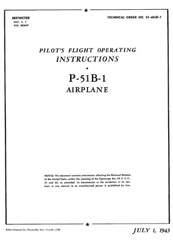 ﻿دستورالعمل های عملیاتی پرواز خلبان - هواپیمای جنگنده P-51B-1 [TO 01-60JD-1]
