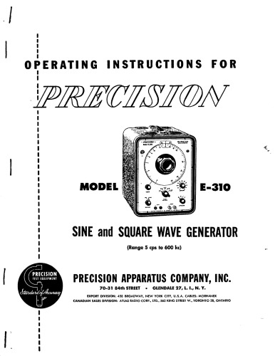 دستگاه دقیق دستگاه تولید کننده سینوسی و مربع-موج موج مدل E-310