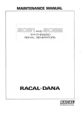 Racal-Dana Models 9081، 9082 ژنراتورهای سیگنال سنتز شده - پشتیبانی.
