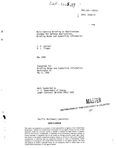 ﻿سیستم های رادیوایزوتوپ برای کاربردهای دفاعی [توضیحات چند سرویس]