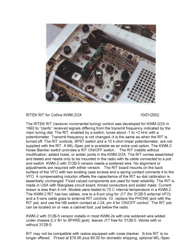 ﻿RITEK RIT برای Collins KWM