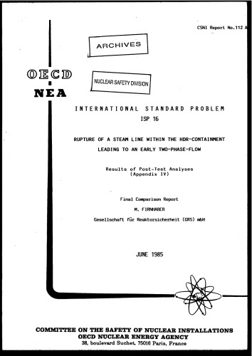 پارگی یک خط بخار در داخل HDR جلد 2 (csni85-112-vol2)