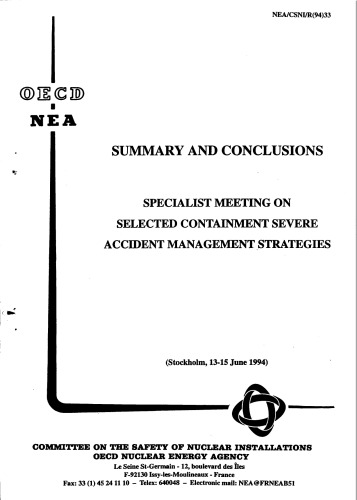 استراتژی های انتخاب شده مهار تصادف شدید مهار شده (csni-r1994-33)