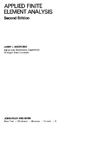 راهنمای راه حل Segerlind برای همراهی با تجزیه و تحلیل عناصر محدود کاربردی 2ed