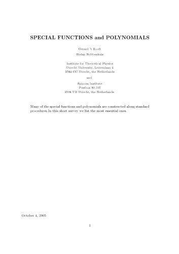 توابع ویژه و چند جمله ای (برای تئوری نسبیت)