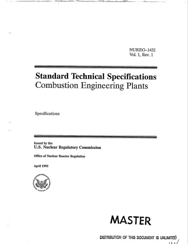 ﻿Std Tech Specs - Combustion Engineering Plants جلد 1