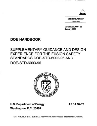 ﻿راهنمای تکمیلی، Safety Stds - Fusion Safety Stds 6003-96 - US DOE