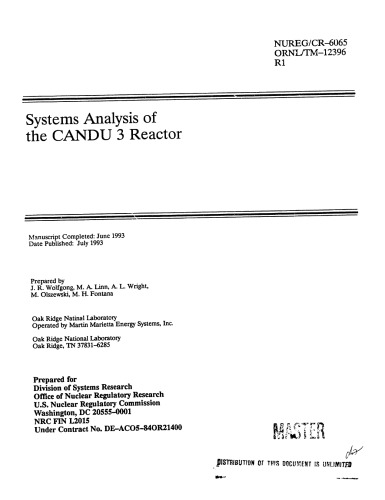 تجزیه و تحلیل سیستم های راکتور CANDY-3