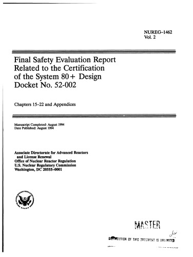 ﻿سیستم 80+ استاندارد [nucl. powerplnt] Design - Final Safety Eval Rpt Vol 2