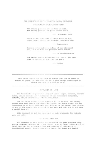 راهنمای کامل دانش غیرقانونی کارناوال برای بازی های نقش آفرینی فانتزی