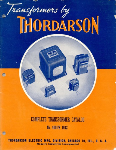 ﻿کاتالوگ ترانسفورماتور Thordarson