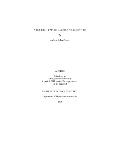جدول زمانی شتاب دهنده های اصلی ذرات [پایان نامه]