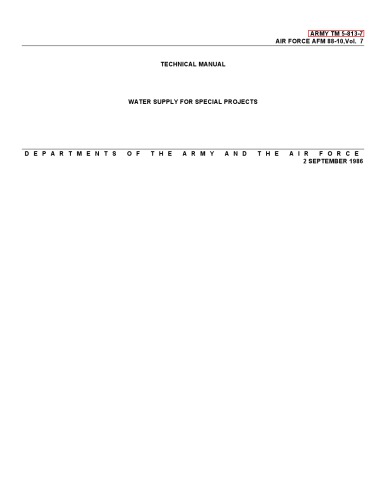 آبرسانی برای پروژه های Spl [ارتش ایالات متحده TM 5-813-7]