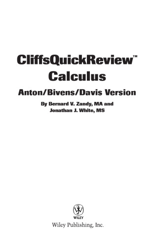 ﻿حساب CliffsQuickReview: نسخه Anton/Bivens/Davis