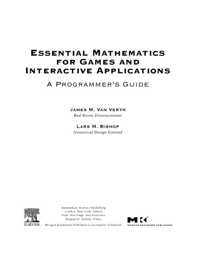 ﻿ریاضیات ضروری برای بازی ها و برنامه های کاربردی تعاملی: راهنمای برنامه نویسان
