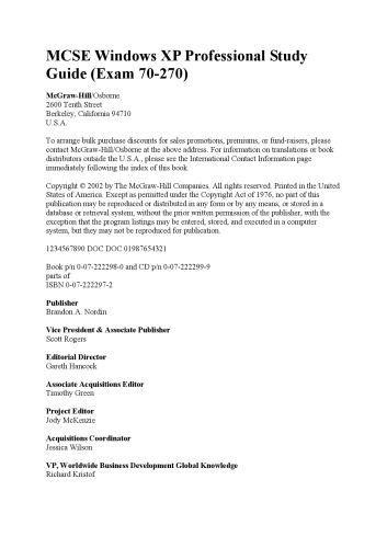 راهنمای مطالعه حرفه ای MCSE Windows XP: امتحان 70-270
